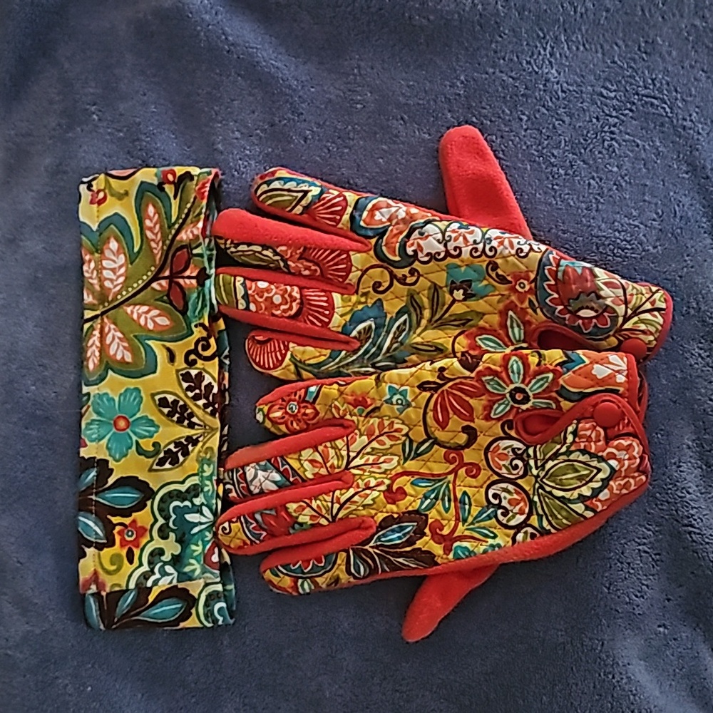 Vera Bradley gloves and headband